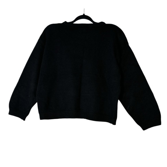 Vintage Essential Elements Women XL Black Ugly Christmas Sweater Santa Knit - Picture 2 of 6